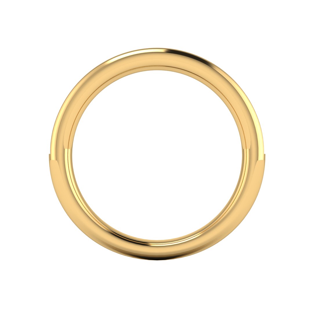 flat view of a yellow gold lab grown diamond channel set wedding band with princess cut lab grown diamonds